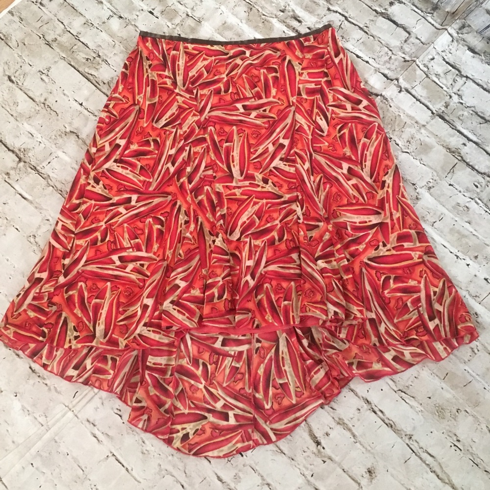 🔥 multiple colors pattern Lane Bryant sheer high low skirt
